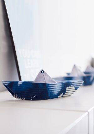 סירות אוריגמי בד , טאי דאי, כחול לבן, מורן אלחלל אוריגמי בד