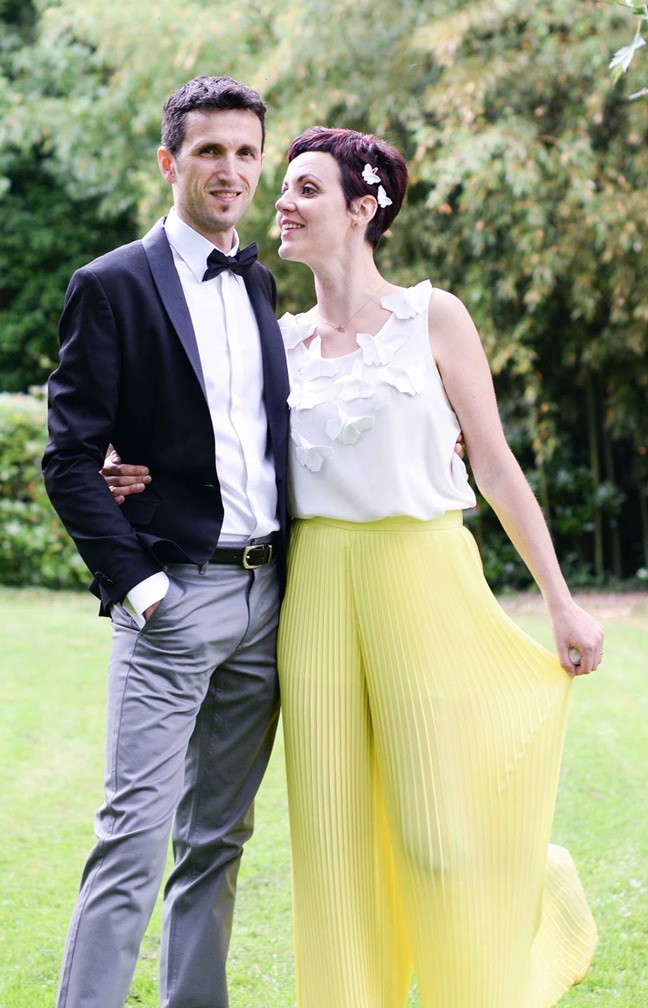 origami butterflies dress styling for italian wedding. עיצוב בהתאמה אישית לבגד לכלה באיטליה - פרפרי משי לבנים בעבודת יד. מורן אלחלל אוריגמי בד